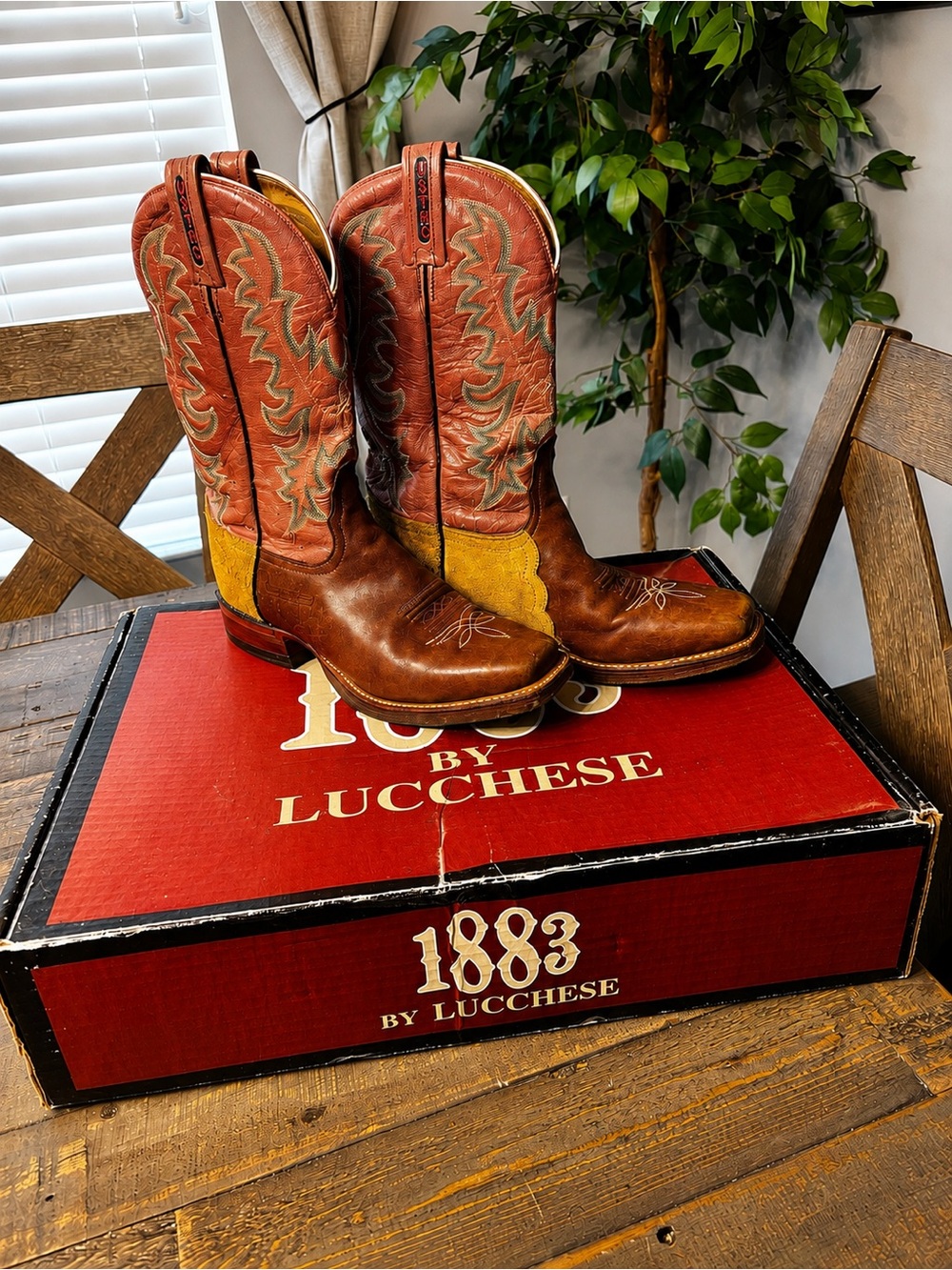 Tony Lama Brown and Pink Western Cowboy Boots
